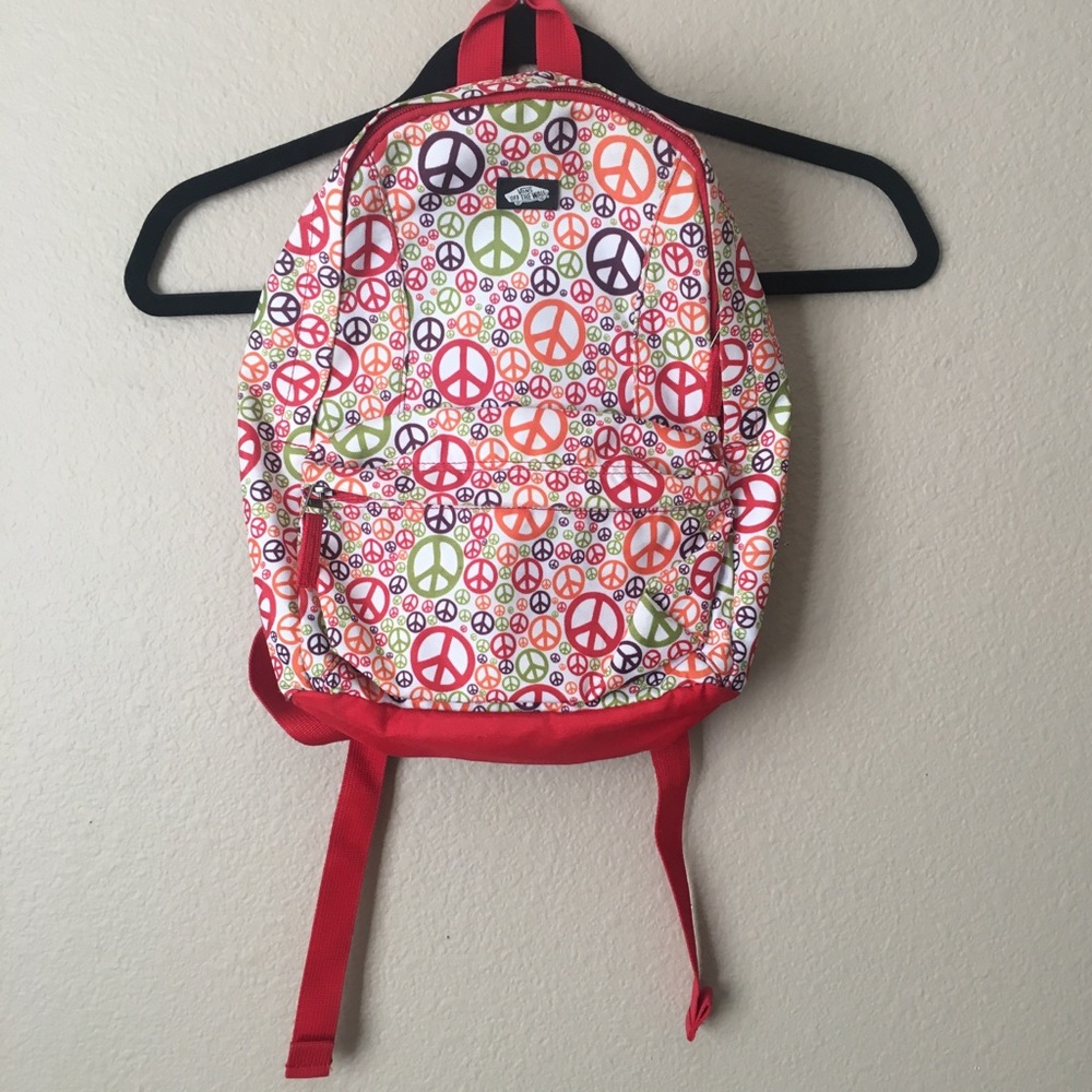 Vans Mini Backpack w/ Multi-color Peace Sign Print